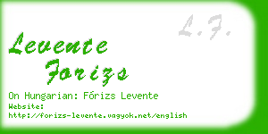 levente forizs business card