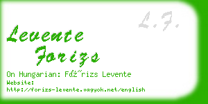 levente forizs business card